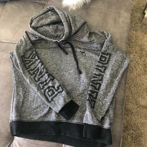 PINK gray loose turtleneck sweater